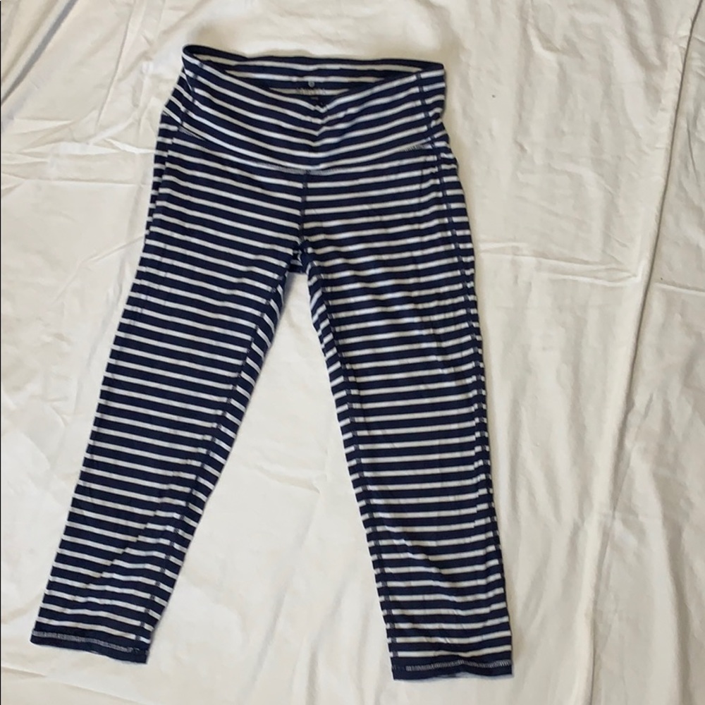 Navy & White Athleta Crops- Size S